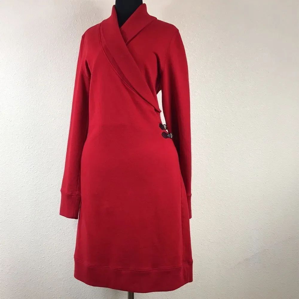 LRL LAUREN JEANS CO RALPH LAUREN RED WOMEN DRESS SIZE M